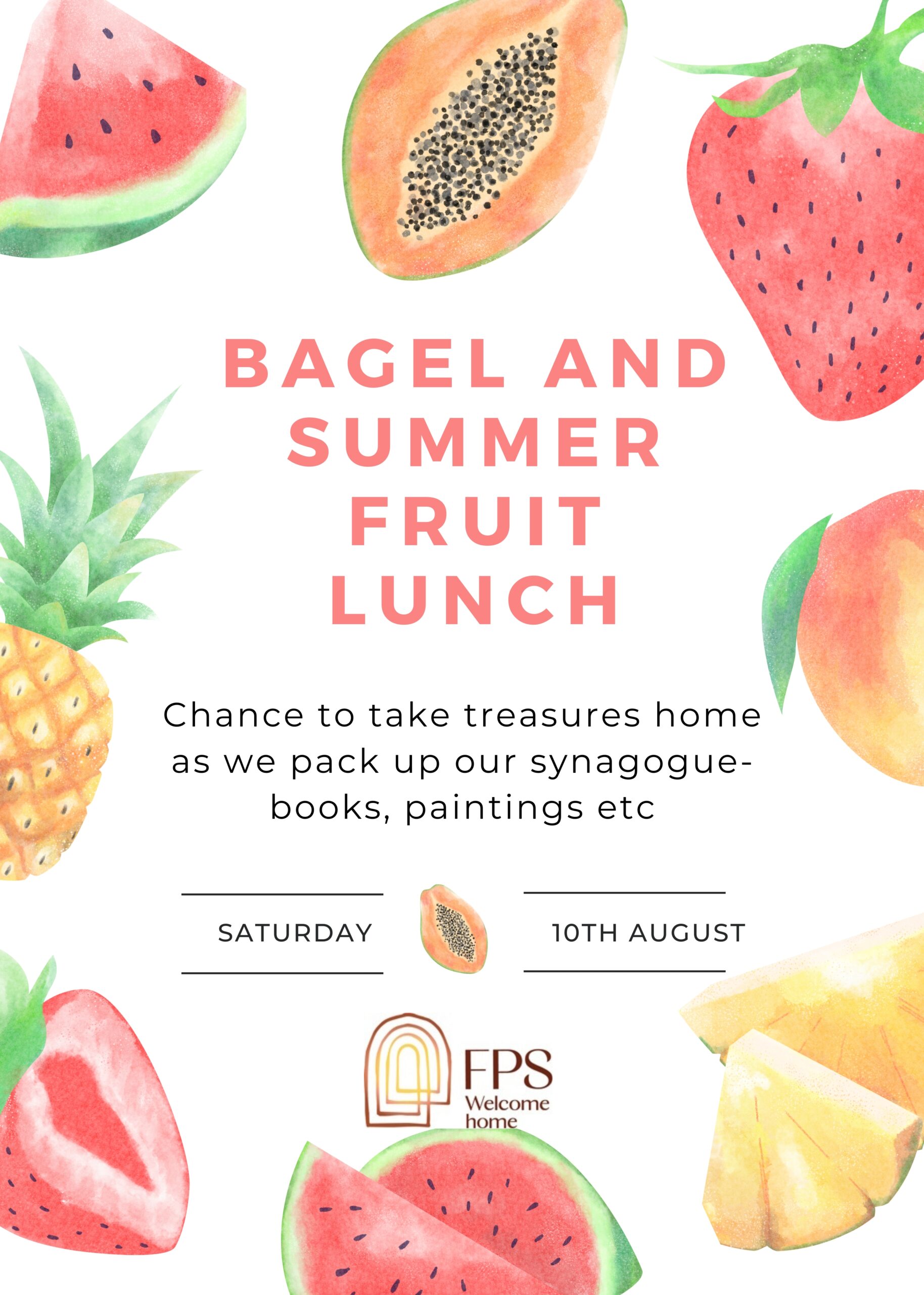 Bagel and Summer Fruit Lunch